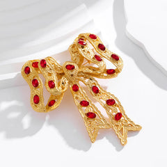 Fashion Glitter Bowknot Luxury Sweet Brooches for Girls Stylish Glamorous Classic Pins Jewelry for Women Ladies Accessories