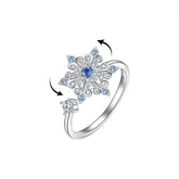 Snowflake Rotating Adjustive Rings Women's Light Luxury High-end Finger Ring for Christmas Party Wedding Accessories Wholesale