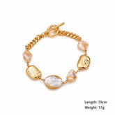 Fashion Baroque Pearl Mother of Pearl 18K Gold Plated Jewelry Sets for Girls Trendy Necklaces Bracelets for Women Ladies Bulk