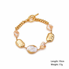 Fashion Baroque Pearl Mother of Pearl 18K Gold Plated Jewelry Sets for Girls Trendy Necklaces Bracelets for Women Ladies Bulk
