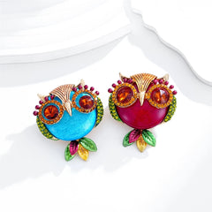 Fashion Glitter Birds Owl Sweet Sparking Brooches for Girls Animals Charms Stylish Pins Jewelry for Women Ladies Accessories