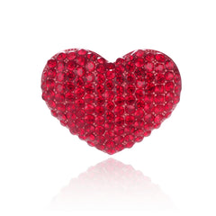 Fashion Sweet Heart Shaped Glitter Sparkle Brooches for Girls Stylish Classic Pins Jewelry for Women Ladies Accessories Hot Sale