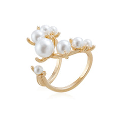 Fashion Trendy Imitation Pearl Rings for Girls Sweet Dainty Bold Glamorous Jewelry for Women Ladies Accessories Chinese Supplier