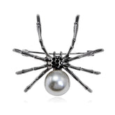 Fashion Imitation Pearl Spider Simple Minimalistic Brooches for Girls Elegant Pins Jewelry for Women Ladies Accessories Chic