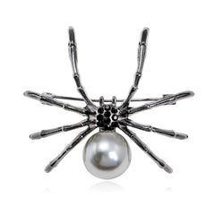 Fashion Imitation Pearl Spider Simple Minimalistic Brooches for Girls Elegant Pins Jewelry for Women Ladies Accessories Chic