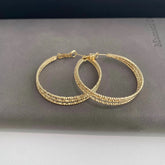 Female Circle Shape Large Hoop Earring Fashion Sparking Glitter Trendy Dainty Glamorous High Quality CausalJewelry Accessories