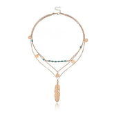 Fashion Popular Sweet Leafs Trendy Layered Wearing Necklaces for Girls Sweater Chains for Women Ladies Jewelry Accessories