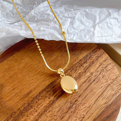 Women Chain Minimalistic 18k Gold-plated Abalone Shell Necklace Fashion Simple Low MOQ in Stock Jewelry for Female Causal