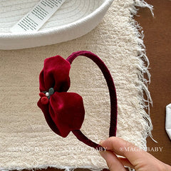 Fashion Solid Color Bowknot Hair Band for Baby Girls Cute Kawaii Elegant Vintage Head Band for Kids Children Hair Accessories