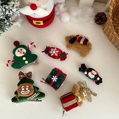 2025 Christmas Gift Snow Man Sweet Cute Hair Clips for Baby Girls Fashion Kawaii Alligators for Kids Children Hair Accessories
