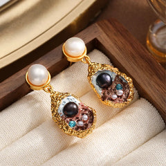 Fashion S925 Silver Freshwater Pearl Drop Earrings for Girls Elegant Luxury Copper 18K Gold Jewelry for Women Ladies Wholesale