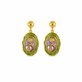 Fashion Freshwater Pearl Copper 18K Gold Plated Drop Earrings for Girls Hand-Painted Jewelry for Women Ladies Wholesale Vintage