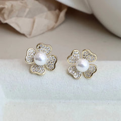 Classic Fashion Simple Minimalistic Stud Earrings for Girls Sweet Elegant Imitation Pearl Jewellry for Women Ladies Accessories