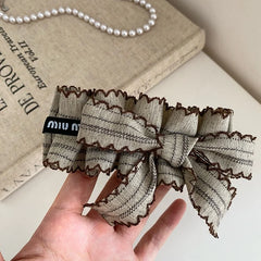 Elegant Lace Ribbon Barrette with Bow and Ruffles Hair Clips for Women Original Design Banana Clip Fashion Hair Accessories Bulk