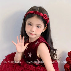 Bowknot Velvet Solid Color Princess Style Head Band for Baby Girls Kawaii Luxurious Hair Band for Kids Child Hair Accessories