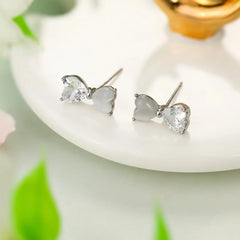 Fashion Cute Sweet Bowknot Stud Earrings for Girls Simple Glamorous Minimalist Jewelry for Women Ladies Accessories Wholesale