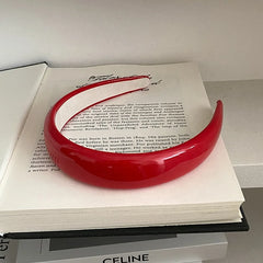 Women Red Acrylic Hairbands Candy Color Fashion Vintage Sweet Customized Wholesale Head Band Festival Christmas Accessories