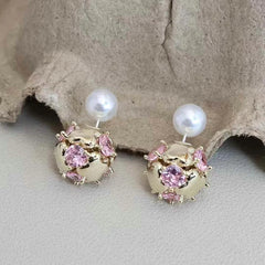 Elegant Fashion Trendy Imitation Pearl Stud Earrings for Girls Stylish Art Deco Designer Jewellry for Women Ladies Accessories