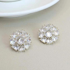 Flower Fashion Simple Classic Stud Earrings for Girls Rhinestone Art Deco Sweet Jewellry for Women Ladies Accessories Chic