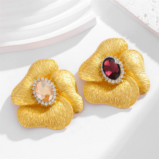 Fashion Luxury Glitter Rhinestone Flower Floral Brooches Sweet Trendy Elegant Vintage Retro Jewelry for Women Ladies Accessories