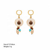 Fashion Shell Conch Red Agate Turquoise Drop Earrings for Girls Boho Trendy Jewelry for Women Ladies Wholesale China Factory