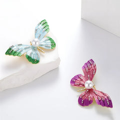 Fashion Glitter Glamorous Butterfly Sweet Brooches for Girls Stylish Fairy Pins Jewelry for Women Ladies Accessories Wholesale