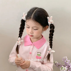 Cute Sweet Kawaii Animals Rabbit Scrunchies for Baby Girls Fashion High Elastic Hair Ties for Kids Children Hair Accessories