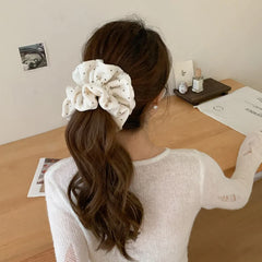 Fashion Simple Minimalistic Classic Polka Dot Scrunchies for Girls Elegant Sweet Hair Ties for Women Ladies Hair Accessories