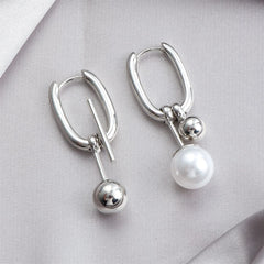 Fashion Simple Art Deco Trendy Drop Earrings for Girls Sweet Imitation Pearl Jewellry for Women Ladies Accessories Wholesale