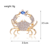 Fashion Animals Rhinestone Crab Elegant Brooches for Girls Stylish Trendy Pins Jewelry for Women Ladies Accessories Wholesale