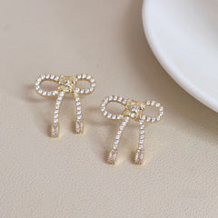 ELegant Stunning Glitter Bowknot Drop Earrings for Girls Sweet Star Graceful Jewelry for Women Ladies Accessories Bijuterias