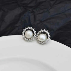 Simple Chic Imitation Pearl Elegant Stud Earrings for Girls Sweet Trendy Jewellry for Women Ladies Accessories Wholesale