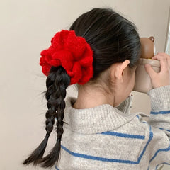Solid Color Simple French Style Scrunchies for Baby Girls Elegant Sweet Hair Ties for Kids Children Hair Accessories in Stock