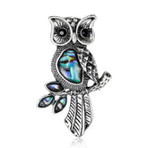 Fashion Retro Vintage Lustrous Animals Owl Brooches for Girls Stylish Trendy Glitter Pins Jewelry for Women Ladies Accessories