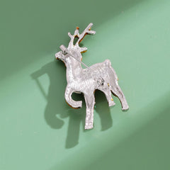 Fashion Lustrous Glitter Sparkle Rhinestone Animal Deer Brooches for Girls Sweet Elegant Pins Jewelry for Women Ladies Accessory