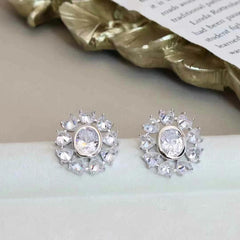 Fashion Luxury Rhinestone Flower Stud Earrings for Girls Sweet Elegant Graceful Jewelry for Women Ladies Accessories Wholesale