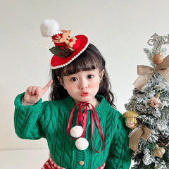 2025 Christmas Ribbon Bowknot Deer Hair Band for Baby Girls Cute Kawaii Fashion Hat Headband for Kids Children Hair Accessories