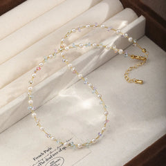 Fashion Glass Crystal Pearl Necklaces for Girls Sweet Elegant Trendy Jewelry for Women Ladies Wholesale China Manufacturer