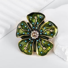 Fashion Glitter Loustrous Vintage Elegant Brooches for Girls Elegant Flowers Pins Jewelry for Women Ladies Accessories Floral