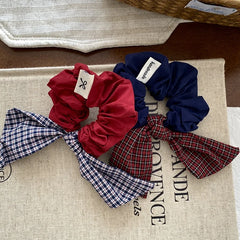 Fashion Plaid Bowknot Scrunchies for Baby Girls Cute Sweet Elegant Hair Ties for Kids Children Hair Accessories in Stock