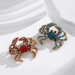 Fashion Crab Glitter Rhinestone Sparking Brooches for Girls Animals Pins Jewelry for Women Ladies Accessories Chinese Supplier