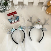 2025 Christmas Rein Deer Hair Band for Baby Girls Glitter Elegant Fashion Head Band for Kids Children Hair Accessories in Stock