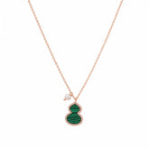 Female Freshwater Pearl 18k Gold-plated Red Agate Green Malachite Necklace Gourd Shape Fashion in Stock Jewelry for Women Causal
