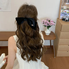 Simple Sweet Fashion Solid Color Bowknot Hair Clips for Girls Elegant Minimalistic Barrettes for Women Ladies Hair Accessories