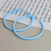 Female Hot Sale Minimalistic Large Circle Hoop Earring Fashion Sweet Simple Dainty High Quality Bulk Jewelry Accessory for Daily