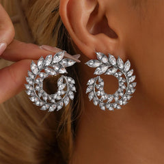 Fashion Luxury Glitter Bold Rhinestone Drop Earrings for Girls Trendy Stylish Elegant Vintage Jewelry for Women Lady Accessories