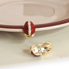 Elegant Luxury Flowers Velvet Sweet Hoop Earrings for Girls Art Deco Dainty Bold Trendy Jewelry for Women Ladies Accessories