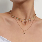 Fashion Flower Sea Layered Wearing Necklaces for Girls Sweet Cute Elegant Jewelry for Women Lady Accessories Wholesale Supplier