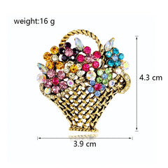 Fashion Flowers Sweet Glitter Rhinestone Sparking Brooches for Girls Stylish Pins Jewelry for Women Ladies Accessories Hot Sale