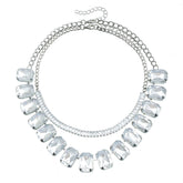 Fashion Glitter Rhinestone Necklaces for Girls Layered Wearing Elegant Glamorous Jewelry Sets Suits for Women Ladies Accessories